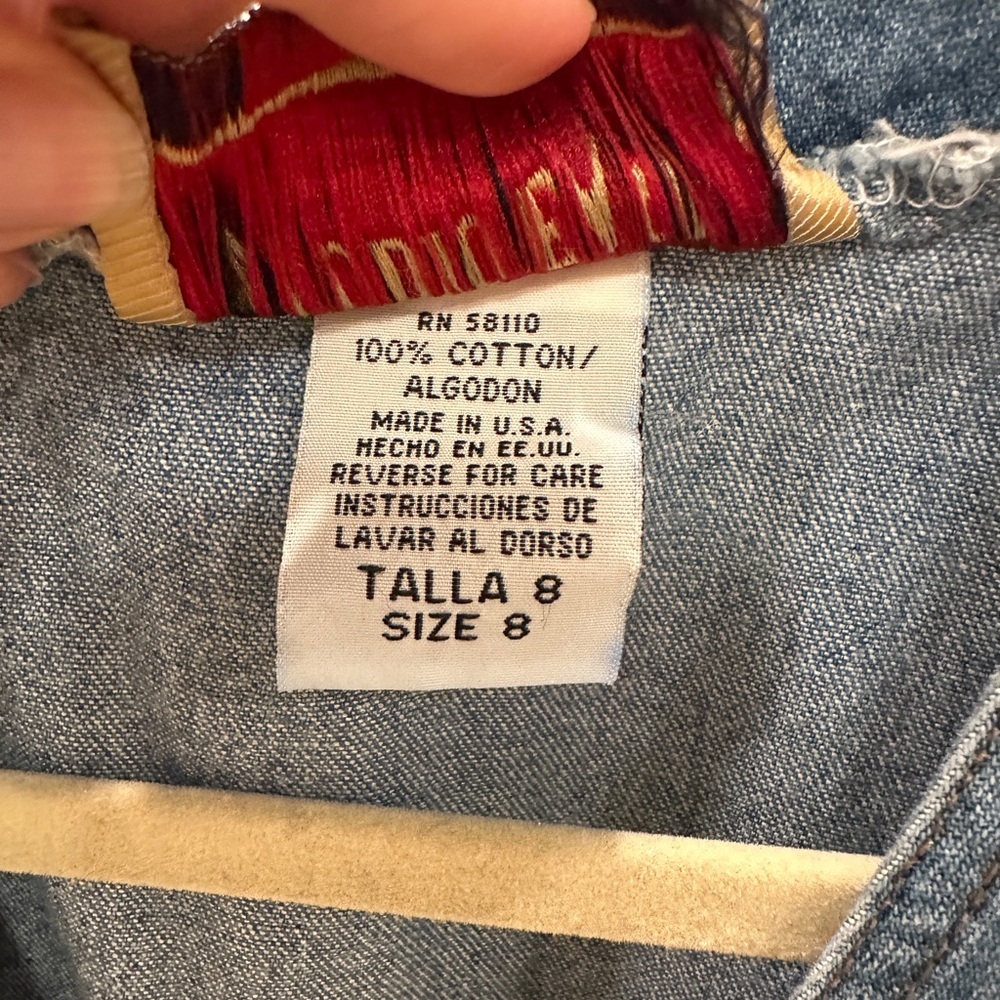 Vintage Studio Ease Denim Button Front Midi Dress Size 8 - Picture 5 of 5